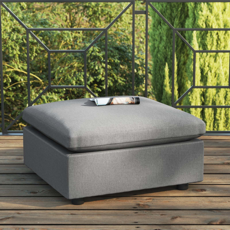 Repose-pieds d'extérieur Commix, Polyester gris anthracite