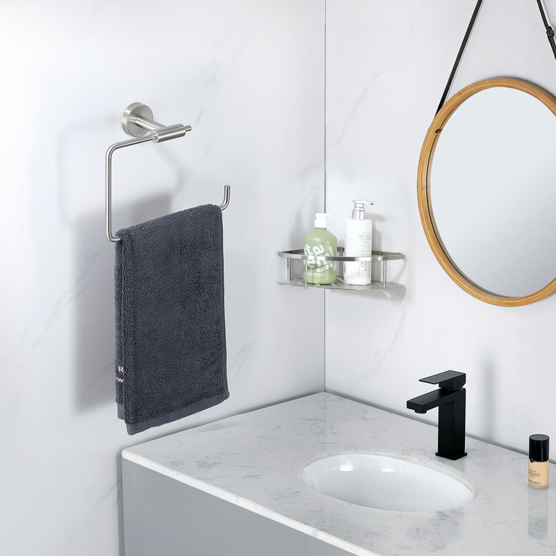 Porte-serviettes mural en acier inoxydable, Nickel brossé