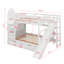 Lit superposé double de style château avec 2 tiroirs, 3 tablettes et glissières, rails de sécurité robustes-1716009921-1716009934
