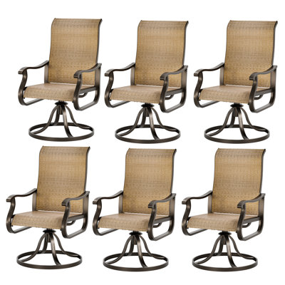 Swivel Patio Dining Armchair (Set Of 6) by Lark Manor