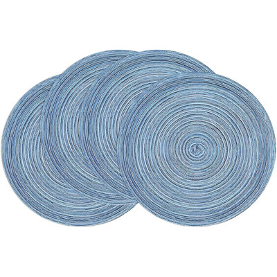 Ensemble de 4 napperons de table de salle à manger ronds tressés 15 po