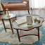 Table de bout moderne en bois massif et verre-119475811