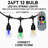Outdoor Colour Changing LED S14 String Lights with Remote, 24 Feet RGB, 12 Shatter Resistant Bulbs on Wire-2002034237