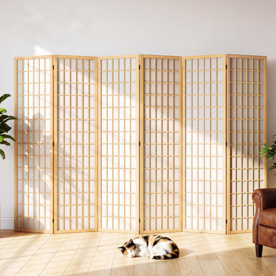  Paravent 6 panneaux, écran d'intimité pliable de 5,9 pi pour la séparation des pièces, paravent de style japonais Shoji 