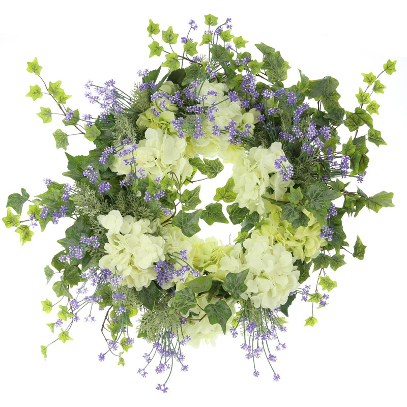 Hydrangea And Ivy 27" Wreath