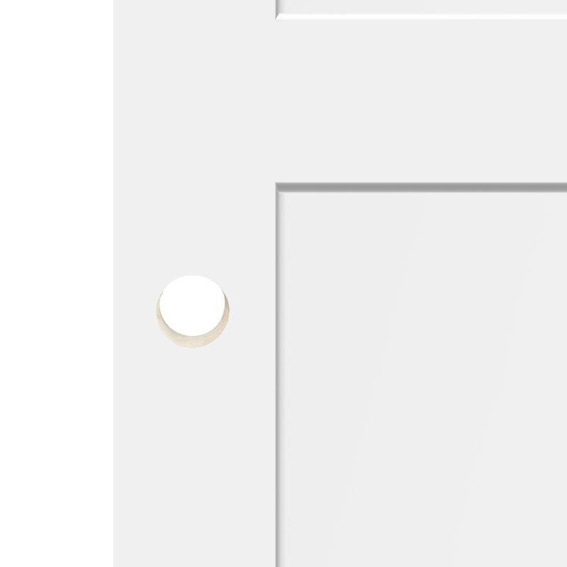 (Avec serrure et trou pour charnières) Porte standard à 4 panneaux en bois massif apprêté, 24 po x 80 po, Oui