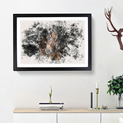 Brown Horse in the Shadows - Picture Frame Graphic Art Print
