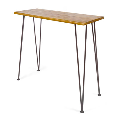 Kaxton Rectangular Metal Outdoor Bar Table , 47.25'' in. W 18.25'' in. D