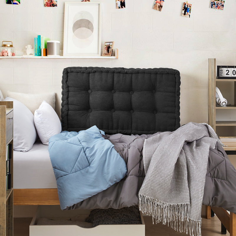 Rainha - Coussin de dossier ultra épais touffeté College, Noir