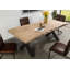 Solid Wood Top Metal Base Dining Table-64126007-64126008-64126009