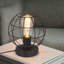 Karnes Table Lamp Black Vintage metal Cage H 20cm for Bedroom