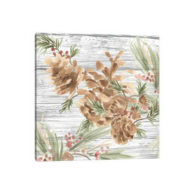 Pinecone Lodge III 1 Piece Wrapped Canvas Wall Art