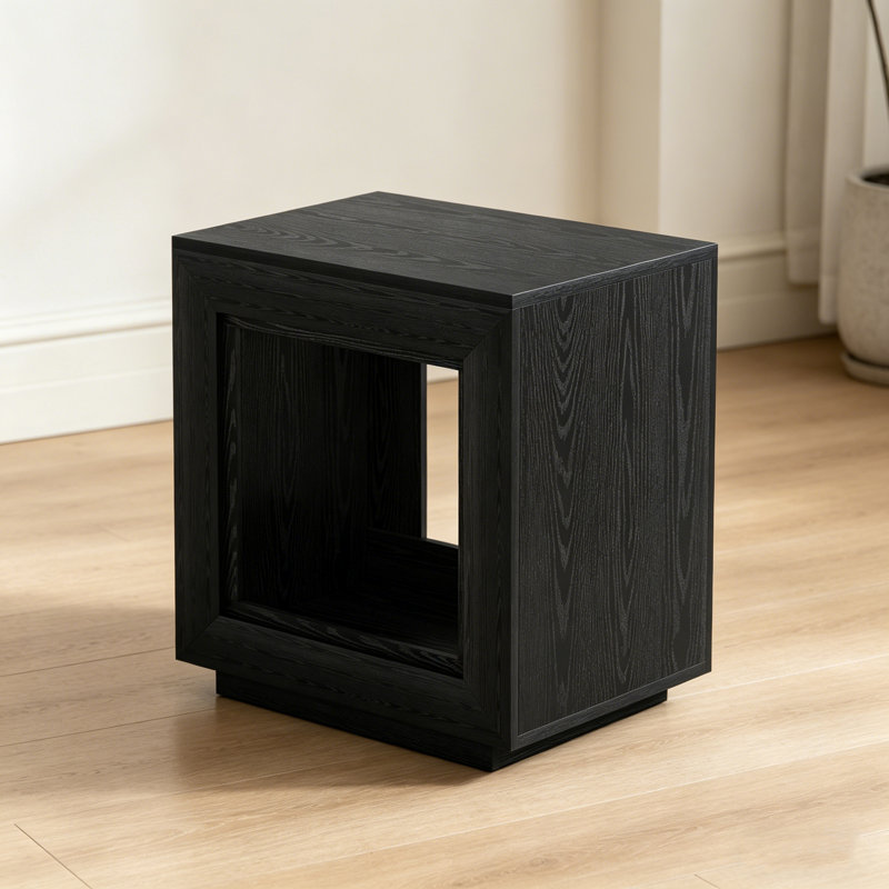 Table de bout carrée en bois, table de chevet avec rangement pour la chambre à coucher et le salon