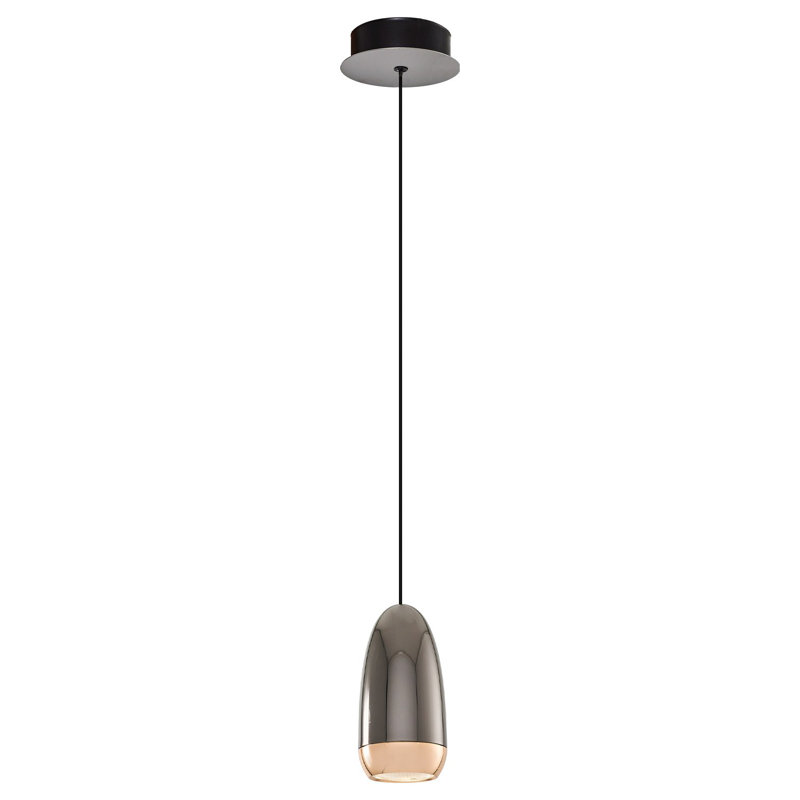 Elegant Platinum Chandelier with Opal Glass Cap, 4.7 in Diameter x 47.2 in Height | Metal Body, 1 x 5W LED Socket (3000k, 500 Lm) | Assembled, Stylish Lighting for Modern Home Décor, IP20 Rated