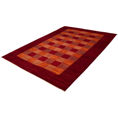 One-of-a-Kind Rectangle 10'0" X 14'5" New Age Wool Area Rug in Dark Red