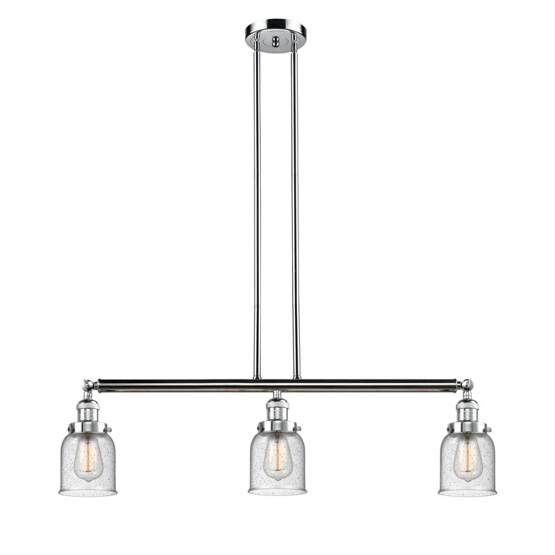 Luminaire suspendu linéaire à 3 lumières pour îlot de cuisine Keech, Plaqué couleur fumée, Ampoule non incluse