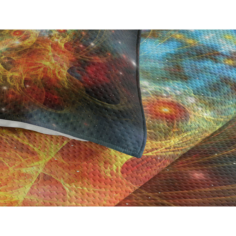 Outer Space Modern & Contemporary Polyester Coverlet, King Bedspread + 2 Shams