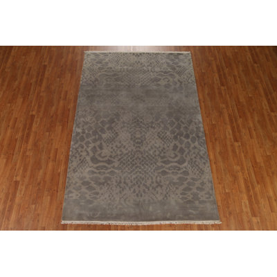Tapis oriental d'aspect vieilli Gabbeh fait à la main 6 x 9