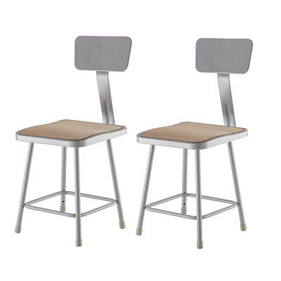 Backed Ergonomic Industrial Stool with Footrest