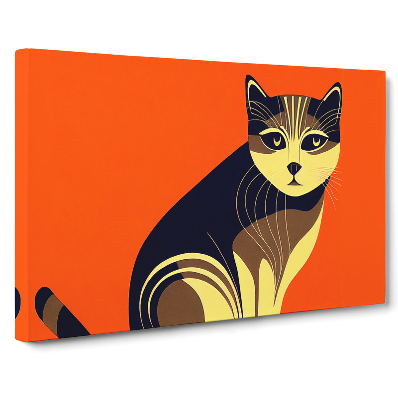 Cat Art Deco - Wrapped Canvas