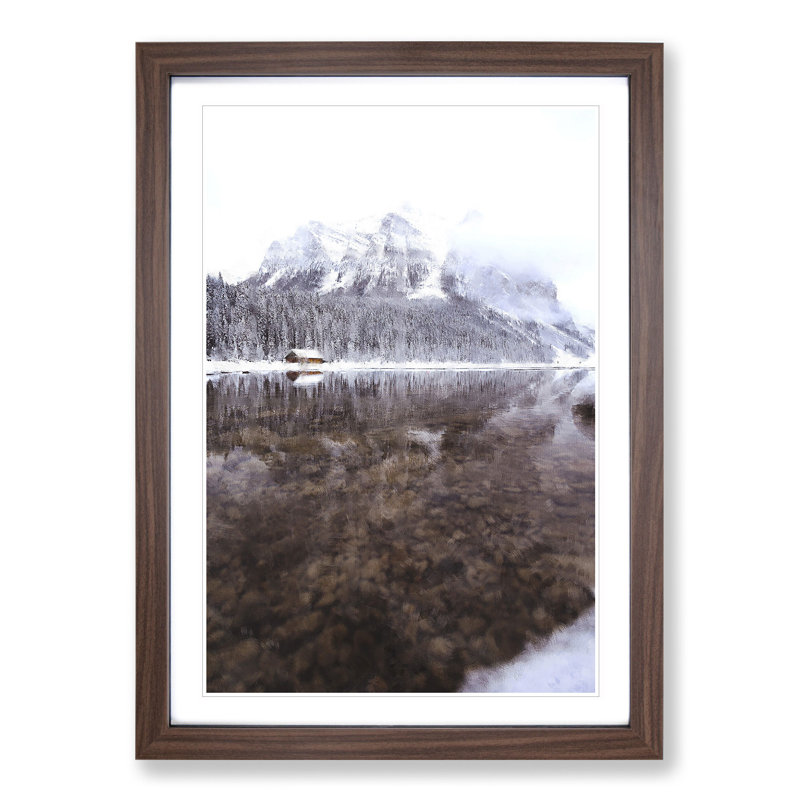 Lake Louise Reflection - Picture Frame Graphic Art, 48cm H x 36cm W x 2cm D, Walnut Framed