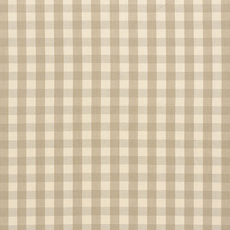 Elton Cotton Check Fabric, Beige