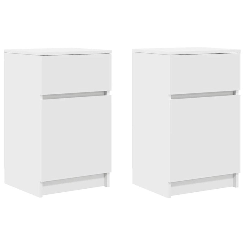Bedside Cabinets 2 Pcs 39X35x65 Cm Engineered Wood, White