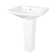 33.8" Tall White Rectangular Vitreous China Pedestal Bathroom Sink with Overflow