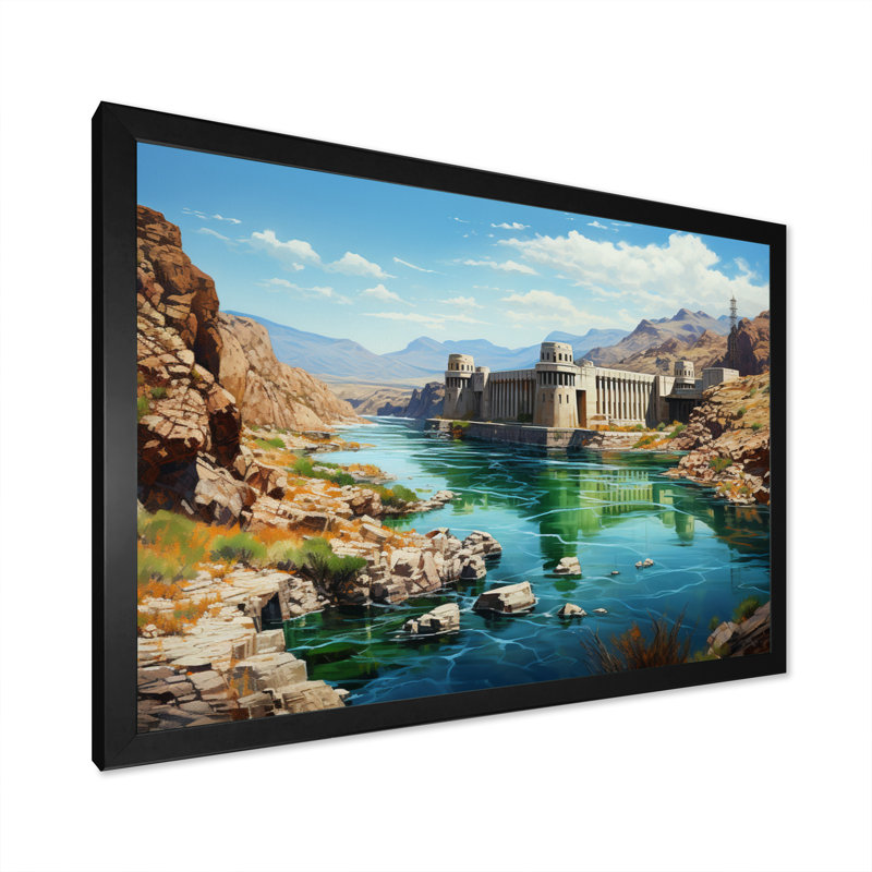Hoover Dam, Nevada, Arizona II, reproduction sur toile, H 12 po x l 20 po x P 1 po, Cadre simple noir
