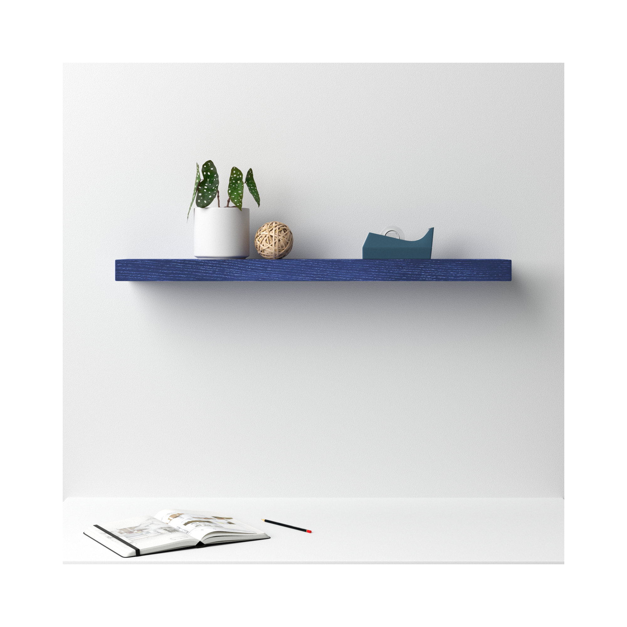 Sherice Floating Shelf, 1.97" H x 36.23" W x 10.24" D, Walnut