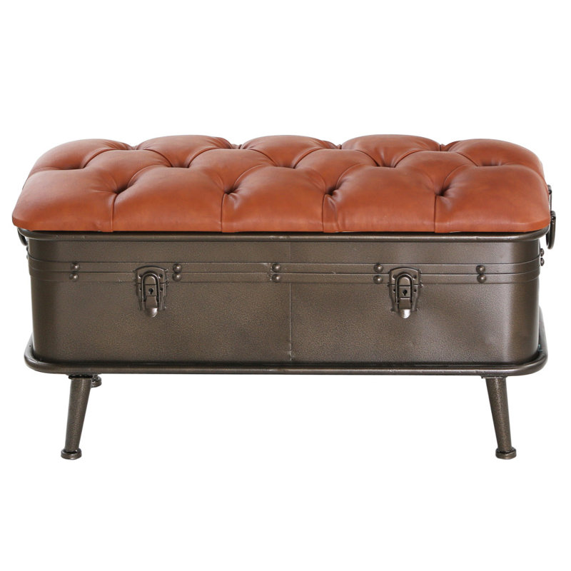 Pifer Industrial Bronze Flip Top Storage Bench