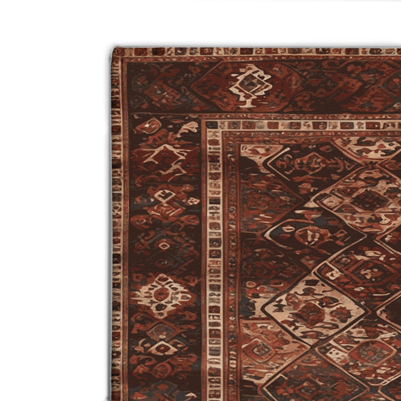 Tapis d'intérieur et d'extérieur noir Persian, Rectangle 4pi x 6 pi