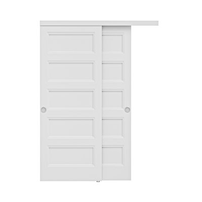 60" x 80" 5-Panel Space-Saving Pantry Closet Sliding Doors With Sliding Hardware