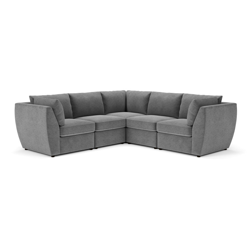 Caldwell 5-Piece Modular Upholstered Sectional, Zuma Charcoal