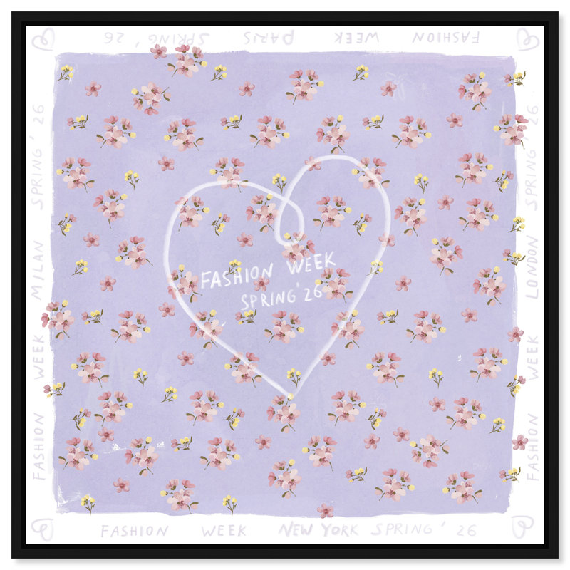Lilac Spring Fashion Print by Oliver Gal, 13"H x 13"W, Black Floater Frame