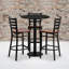 Clark 30" Round Laminate Table Set with 3 Metal Barstools - Cherry Wood Seat