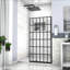 Porte de douche l 38 po x H 72 po porte de douche fixe sans cadre, entrée ouverte, noir mat