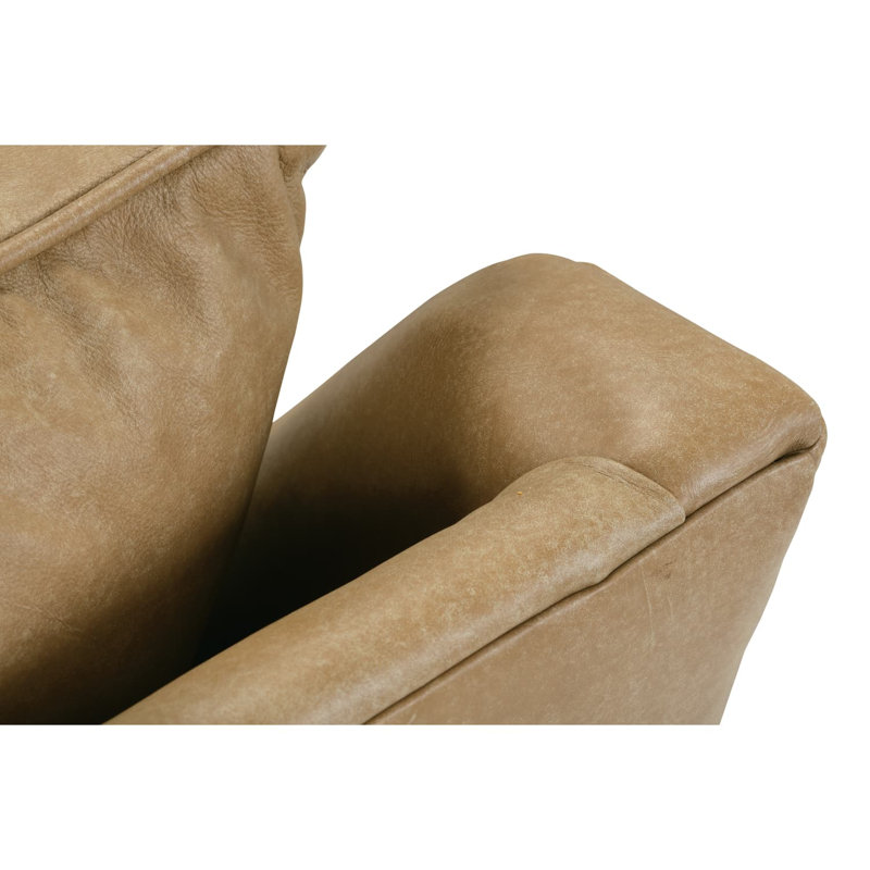 Butterscotch Kara Leather Swivel Glider
