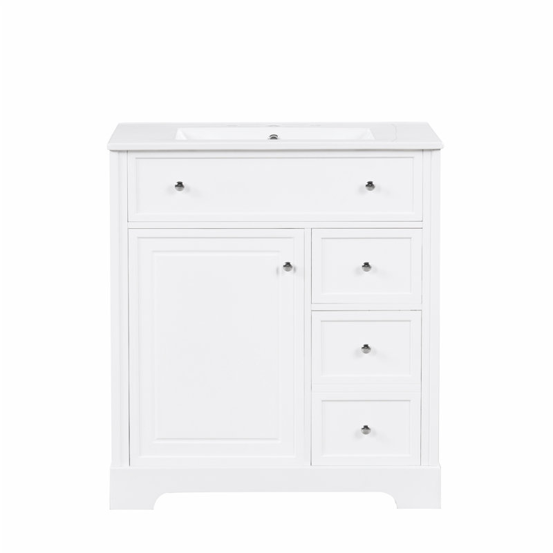 Meuble-lavabo 30 po avec comptoir d'évier, Blanc