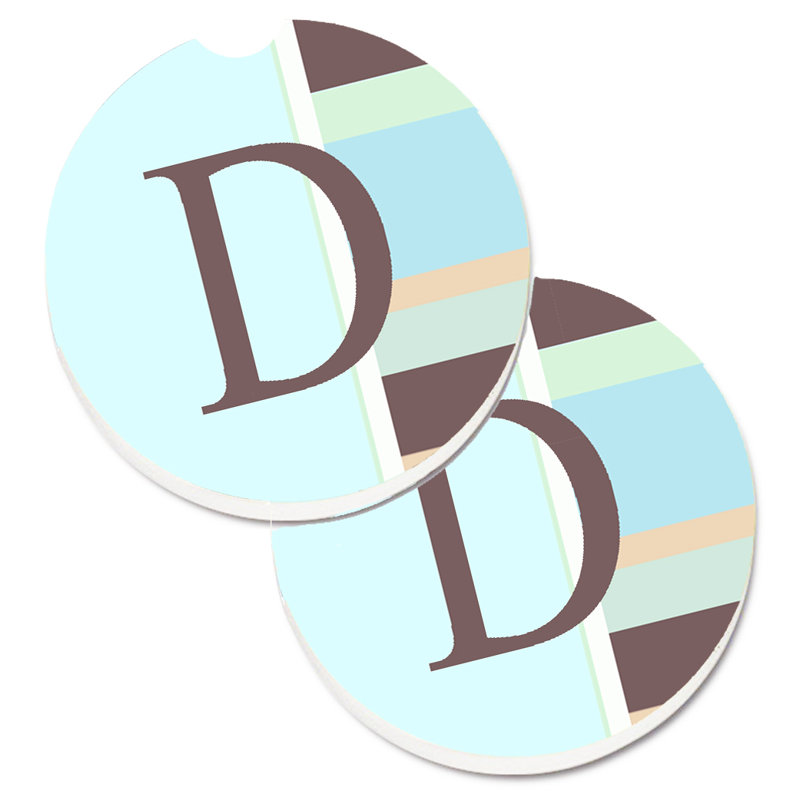 Sous-verre voiture monogramme initial, D, Mauve