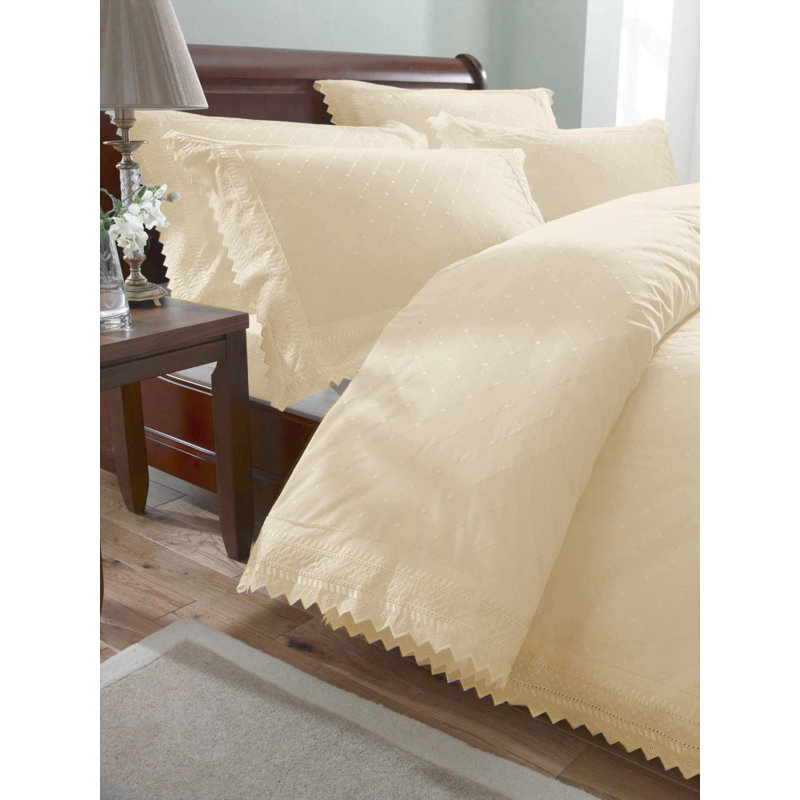 Leonia Cotton Blend Machine Woven Pillow Case, Cream