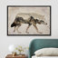 Signe, reproduction d'art sur toile encadrée, double exposition, loup, chien, paysage de montagne, animaux, faune, art numérique, réalisme, décor rustique, détente / calme pour le salon, la chambre à coucher, le bureau
