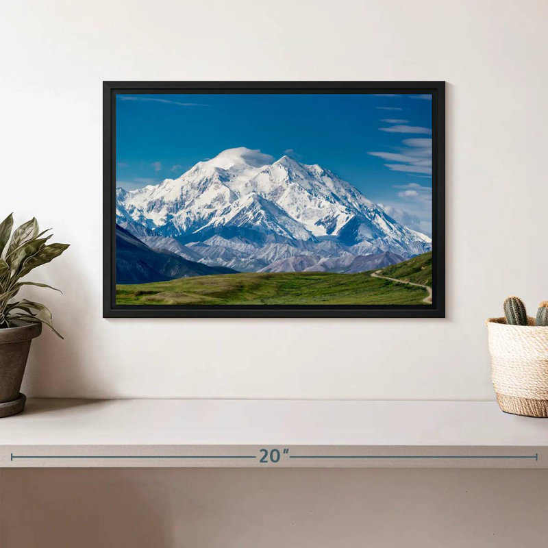 Mont McKinley Denali, Cadre flottant noir, 13 po x 9 po