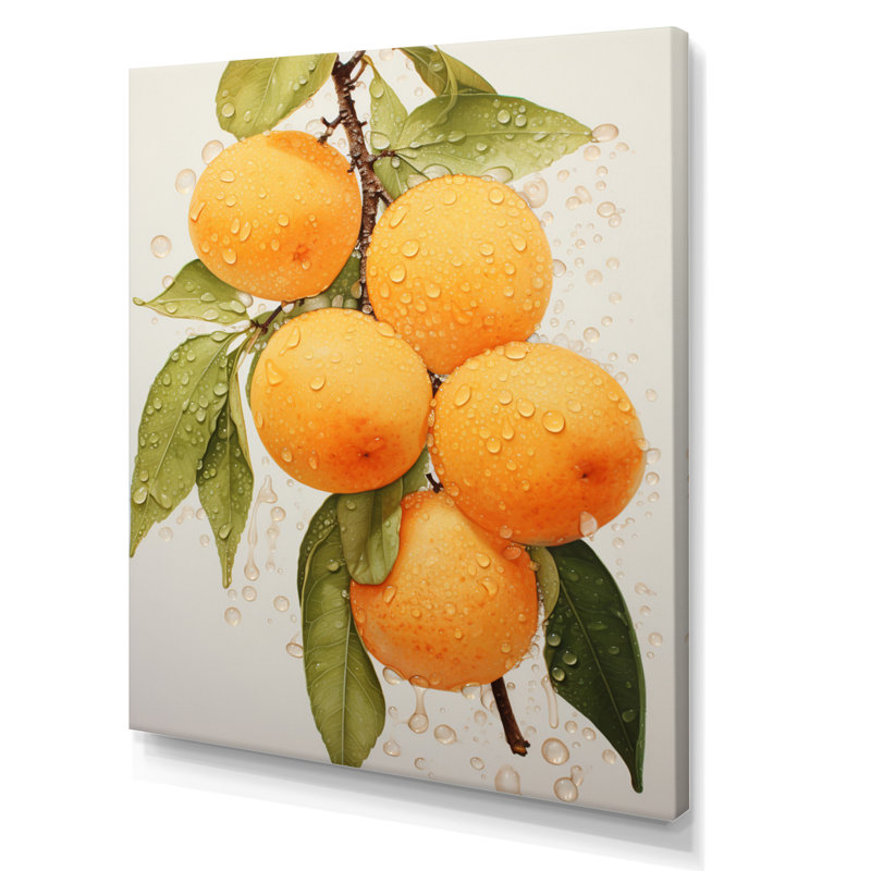 Fruit Golden Apricot Pointillism - Farmhouse Wall Decor PT72205, H 40 po x l 30 po x P 1,5 po