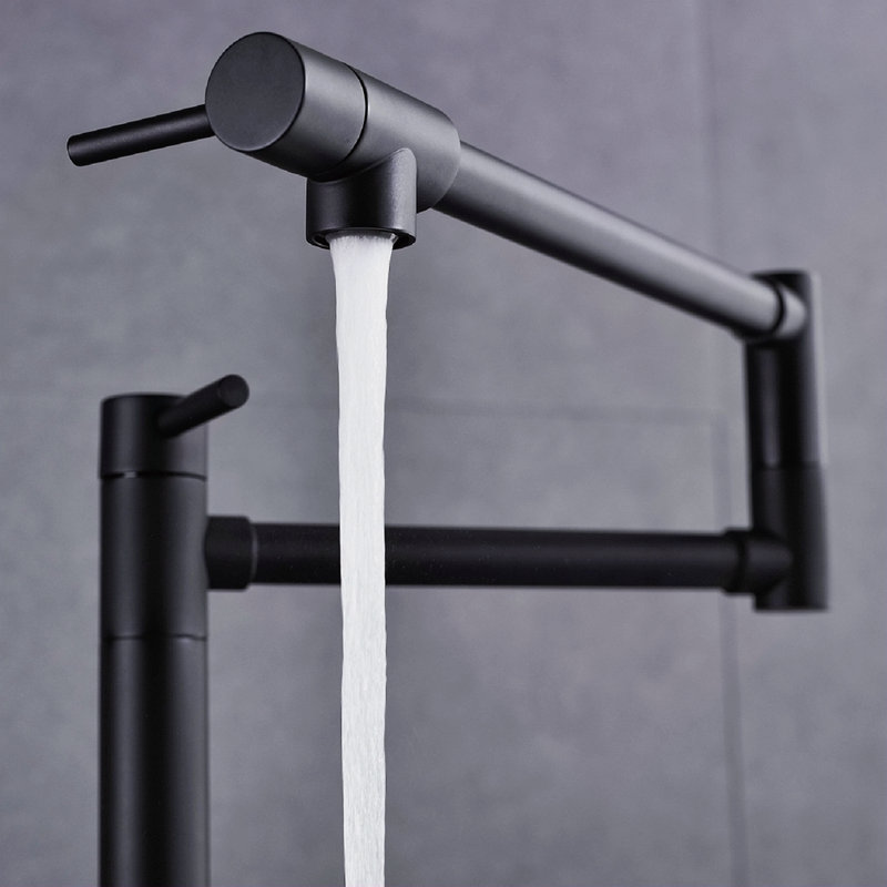 Robinet remplisseur de pot avec tige d'extension, Noir mat