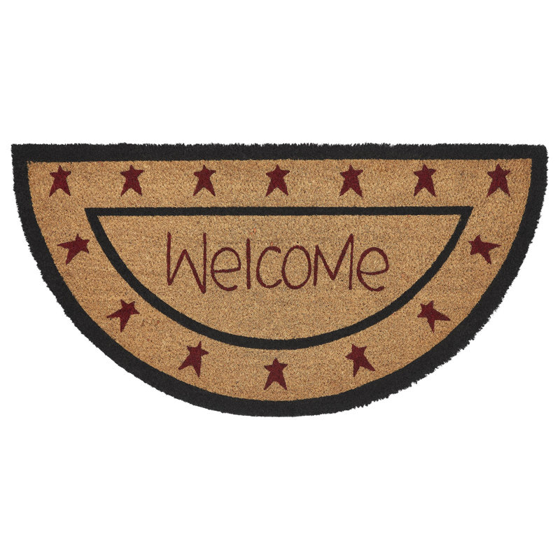 Connell Coir Welcome Rug Half Circle 16.5x33