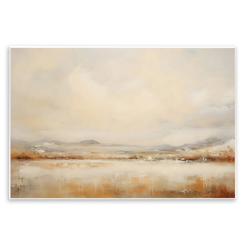 Plaque murale paysage ivoire et bronze, design par LSR Creative Studio, H 13 po x l 19 po