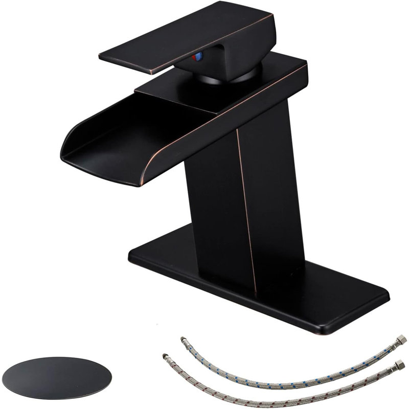 Single-Hole Single-handle Bathroom Faucet with Drain Assembly, Oil Rubbed Bronze