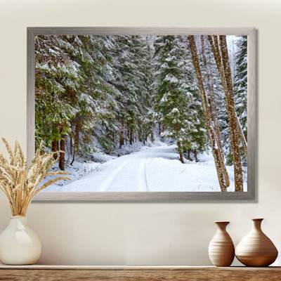 «Winter Forest», reproduction d'art sur toile, route enneigée dans la forêt