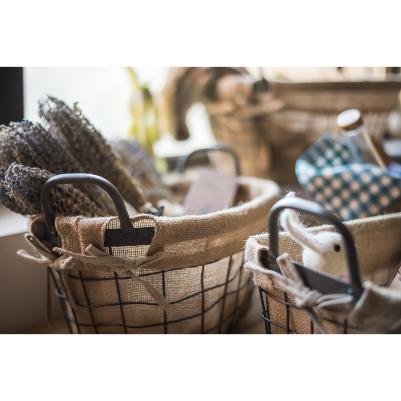 Panier en métal/fil métallique, H 13 po x l 19 po x P 13 po